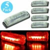 5 Clear / Red LED Marker Clearance Light 4"x1" W Black Base For RV Trailer -RV accessories kaper ii kaper 6 ultra bright diode led red rear side marker clearance lights 4x1 with black mounting base 12v oc vic2 ujga 15455.1651672209
