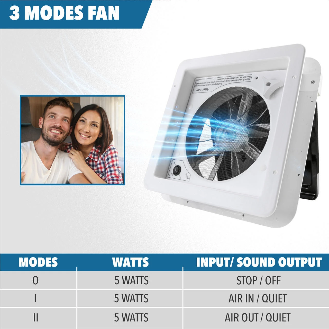 11" X 11" RV Roof Vent Fan Black Lid 7 11" X 11" RV Roof Vent Fan Black Lid - Image 5