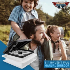 11" X 11" RV Roof Vent Fan Black Lid 25 11" X 11" RV Roof Vent Fan Black Lid -RV accessories leisure coachworks 11 x 11 rv roof vent fan black lid 72752.1671214916