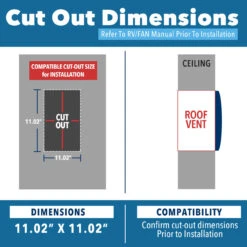 11" X 11" RV Roof Vent Fan Black Lid 21 11" X 11" RV Roof Vent Fan Black Lid -RV accessories leisure coachworks 11 x 11 rv roof vent fan black lid 75430.1671153652