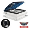 11" X 11" RV Roof Vent Fan With LED Light And Smoked Lid 2 11" X 11" RV Roof Vent Fan With LED Light And Smoked Lid -RV accessories leisure coachworks 11 x 11 rv roof vent fan with led light and smoked lid 45637.1642093777