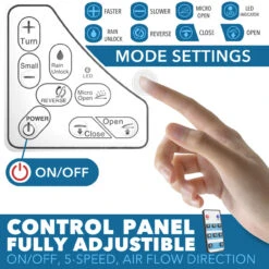 14" X 14" RV Roof Vent 2-Way 5 Speed Fan With Powered Riser Rain Sensor Remote And Smoked Lid -RV accessories leisure coachworks 14 x 14 rv roof vent 2 way 5 speed fan with powered riser rain sensor remote and smoked lid 91935.1673315578