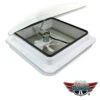 Leisure CW 14" RV Roof Vent 12 Volt Power FAN W/ WHITE Lid Inner Garnish Ring W -RV accessories leisure coachworks leisure cw 14 rv roof vent 12 volt power fan w white lid inner garnish ring w 42904.1699958884