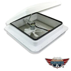 Leisure CW 14" RV Roof Vent 12 Volt Power FAN W/ WHITE Lid Inner Garnish Ring W