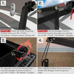 RV Awning Side Sun Shade 9'X7' Black Mesh Screen UV Blocker -RV accessories leisure coachworks rv awning side sun shade 9x7 black mesh screen uv blocker 30538.1654024983