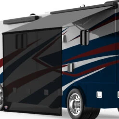 RV Awning Sun Shade Black Mesh Screen UV, Wind Blocker -RV accessories leisure coachworks rv awning sun shade black mesh screen uv wind blocker 53098.1653682714