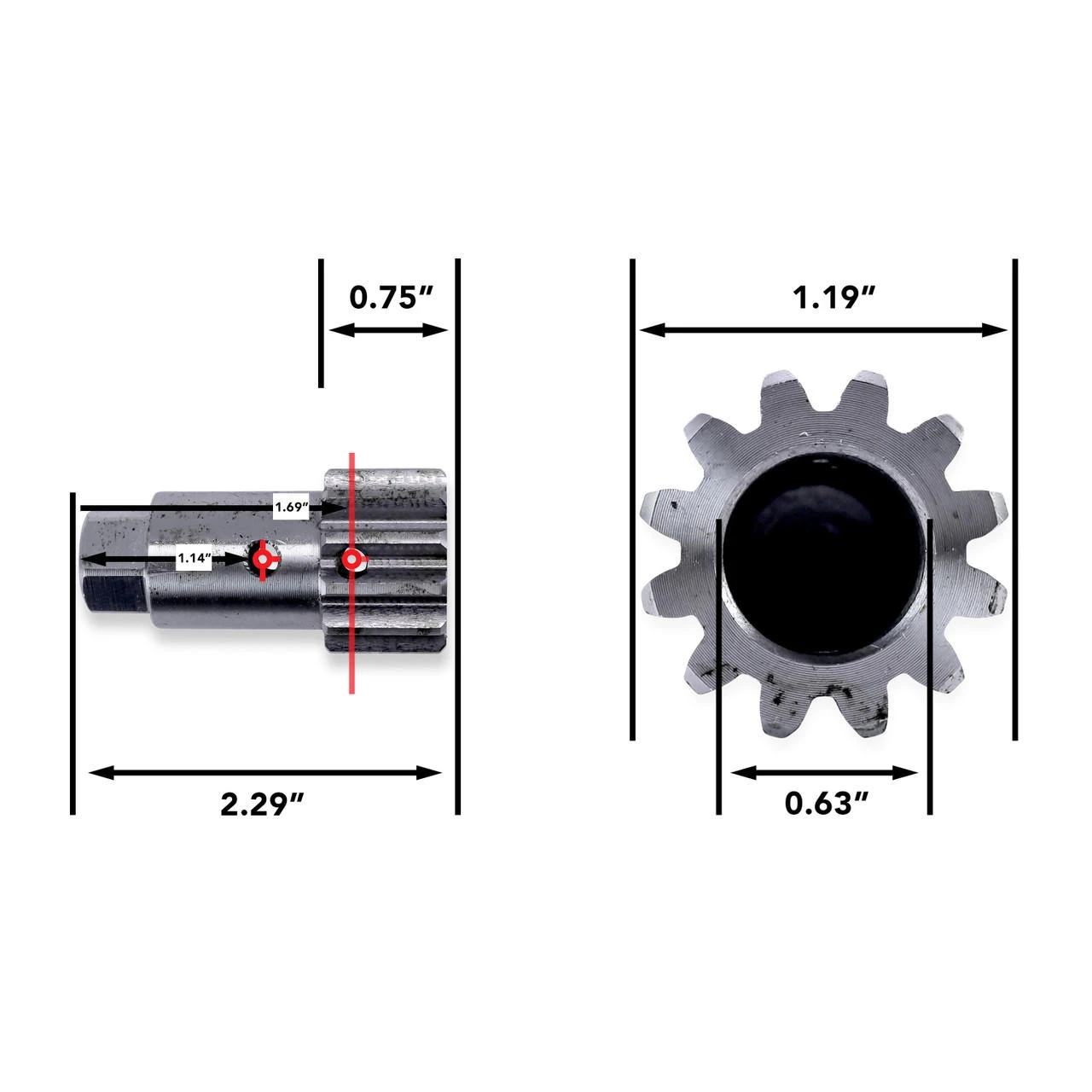 RV Slide Out System Gear 12 Tooth 3/4" Teeth - 5/8" Bore With Crank Nut (Pin Not Included) 4 RV Slide Out System Gear 12 Tooth 3/4" Teeth - 5/8" Bore With Crank Nut (Pin Not Included) - Image 2