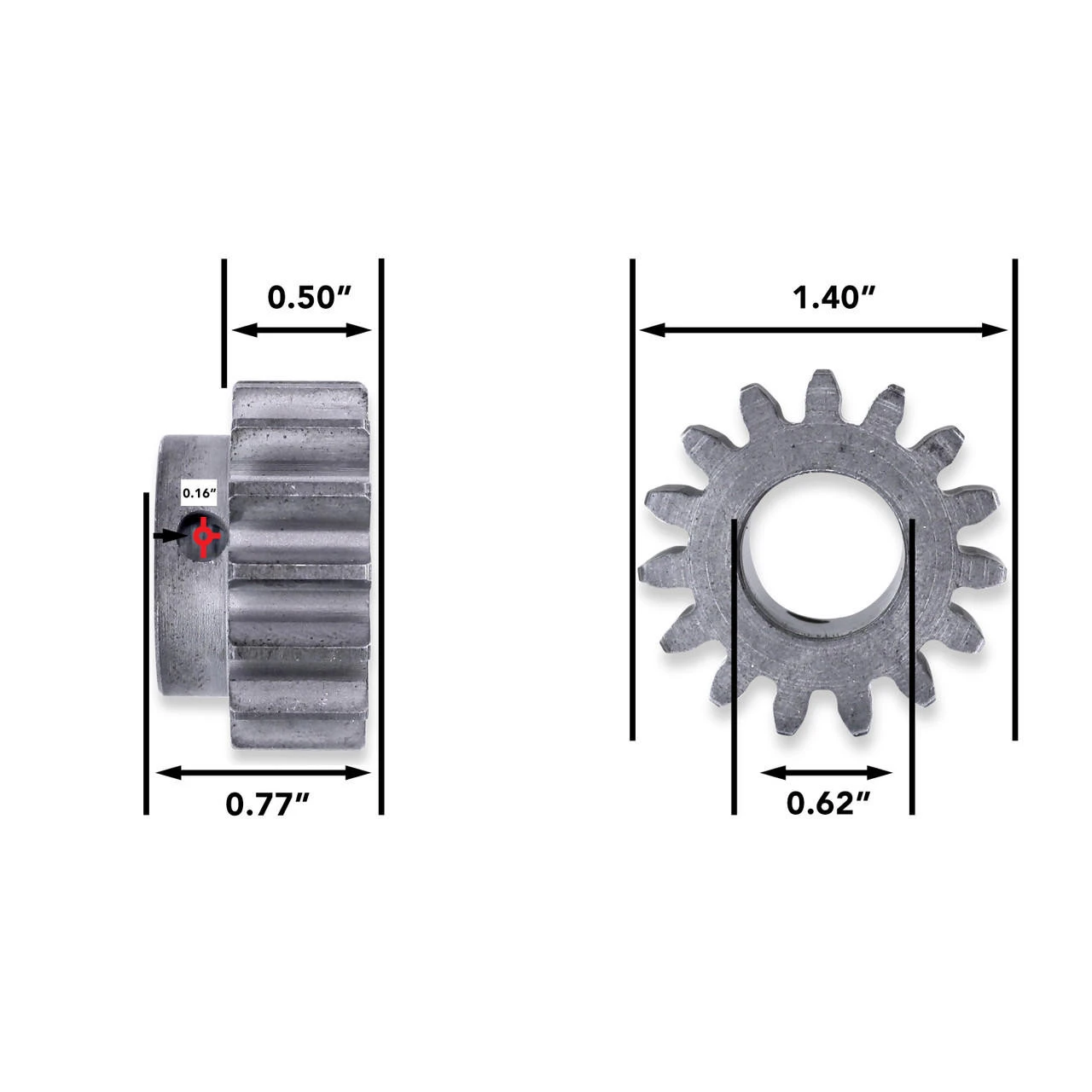 RV Slide Out System Gear 15 Tooth 1/2" Teeth 5/8" Bore (Pins Not Included) 4 RV Slide Out System Gear 15 Tooth 1/2" Teeth 5/8" Bore (Pins Not Included) - Image 2