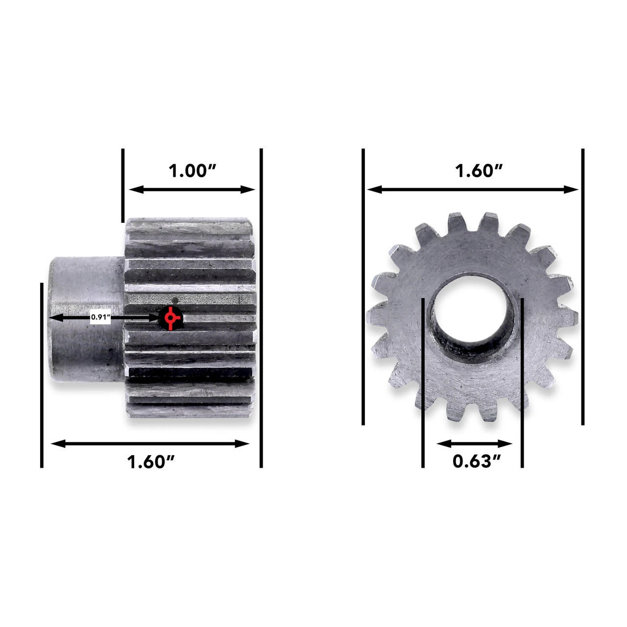 RV Slide Out System Gear 18 Tooth 1" Teeth - 5/8" Bore (Pin Not Included) 4 RV Slide Out System Gear 18 Tooth 1" Teeth - 5/8" Bore (Pin Not Included) - Image 2
