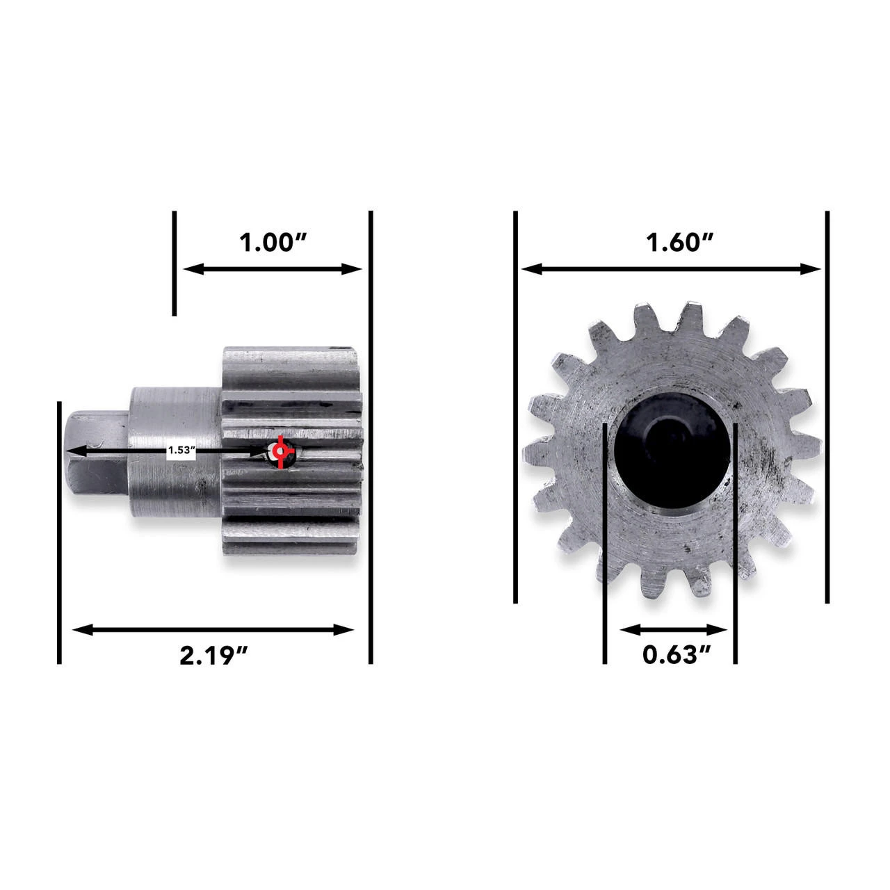 RV Slide Out System Gear 18 Tooth 1" Teeth - 5/8" Bore With Crank Nut (Pin Not Included) 4 RV Slide Out System Gear 18 Tooth 1" Teeth - 5/8" Bore With Crank Nut (Pin Not Included) - Image 2