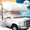 RV Sunshade Silver Windshield Cover 4 Layer Insulation For Class C Ford 1997-2021 -RV accessories leisure coachworks rv sunshade silver windshield cover 4 layer insulation for class c ford 1997 2021 38349.1642093196