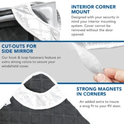 RV Sunshade Silver Windshield Cover 4 Layer Insulation For Class C Ford 1997-2021 -RV accessories leisure coachworks rv sunshade silver windshield cover 4 layer insulation for class c ford 1997 2021 86181.1642094764