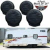 Leisure Coachworks Tire Covers For RV Wheel Set Of 4 Motorhome Black Wheel Covers Waterproof Soft Vinyl Tire Protectors Tire Covers Fits 24" -26" -RV accessories leisure coachworks tire covers for rv wheel set of 4 motorhome black wheel covers waterproof soft vinyl tire protectors tire covers fits 24 26 37609.1642096081