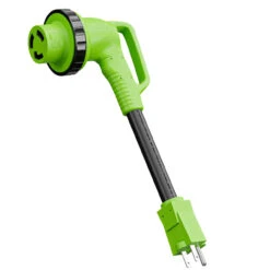 12" 90-Degree Dogbone RV Adapter 15 Amp Male And 30-Amp Female With Twist Lock And LED Indicator (15 Amp Male - 30 Amp Female Twist)