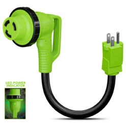 12" 90-Degree Dogbone RV Adapter 15 Amp Male And 30-Amp Female With Twist Lock And LED Indicator (15 Amp Male - 30 Amp Female Twist) 20 12" 90-Degree Dogbone RV Adapter 15 Amp Male And 30-Amp Female With Twist Lock And LED Indicator (15 Amp Male - 30 Amp Female Twist) -RV accessories leisure cords 12 90 degree dogbone rv adapter 15 amp male and 30 amp female with twist lock and led indicator 15 amp male 30 amp female twist 83177.1677294489