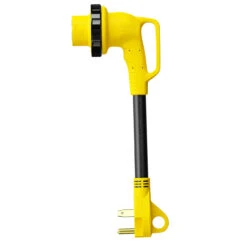 12" 90-Degree Dogbone RV Adapter 30 Amp Male And 30-Amp Female With Twist Lock And LED Indicator (30 Amp Male - 30 Amp Female Twist) -RV accessories leisure cords 12 90 degree dogbone rv adapter 30 amp male and 30 amp female with twist lock and led indicator 30 amp male 30 amp female twist 37662.1688366709