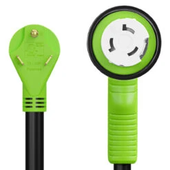 12" 90-Degree Dogbone RV Adapter 30 Amp Male And 50 Amp Female With Twist Lock And LED Power Indicator (30 Amp Male - 50 Amp Female Twist) -RV accessories leisure cords 12 90 degree dogbone rv adapter 30 amp male and 50 amp female with twist lock and led power indicator 30 amp male 50 amp female twist 71256.1674094146