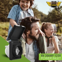 125V 30 AMP Power Plug Twist Lock Inlet With 3 Stainless Steel Pins, Black -RV accessories leisure cords 125v 30 amp power plug twist lock inlet with 3 stainless steel pins black 23550.1653682720