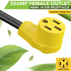 15 Amp Male To 50 Amp Female 12" Dogbone Adapter RV Electrical Converter Cord Cable -RV accessories leisure cords 15 amp male to 50 amp female 12 dogbone adapter rv electrical converter cord cable 22700.1679370502