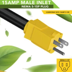 15 Amp Male To 50 Amp Female 12" Dogbone Adapter RV Electrical Converter Cord Cable -RV accessories leisure cords 15 amp male to 50 amp female 12 dogbone adapter rv electrical converter cord cable 53614.1679370488