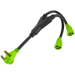 Leisure Cords 24'' RV Y Adapter Cord 30 Amp Male Plug To Two 15 Amp Female 2.5 Feet With Handle (30A Male To 2-15A Female) 15 Leisure Cords 24'' RV Y Adapter Cord 30 Amp Male Plug To Two 15 Amp Female 2.5 Feet With Handle (30A Male To 2-15A Female) -RV accessories leisure cords 24 rv y adapter cord 30 amp male plug to two 15 amp female 2.5 feet with handle 30a male to 2 15a female 62683.1672364372