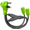 Leisure Cords 24'' RV Y Adapter Cord 30 Amp Male Plug To Two 15 Amp Female 2.5 Feet With Handle (30A Male To 2-15A Female) -RV accessories leisure cords 24 rv y adapter cord 30 amp male plug to two 15 amp female 2.5 feet with handle 30a male to 2 15a female 89935.1672364370