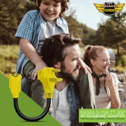 30 Amp Male To 15 Amp Female 12" Dogbone Adapter RV Electrical Converter Cord Cable -RV accessories leisure cords 30 amp male to 15 amp female 12 dogbone adapter rv electrical converter cord cable 28213.1678765104