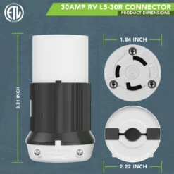 30 AMP RV Power Cord Locking Shore Connector Replacement End Marine Twist Lock -RV accessories leisure cords 30 amp rv power cord locking shore connector replacement end marine twist lock 81614.1655412045