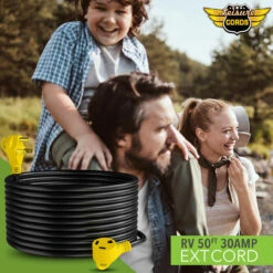 30 Amp RV Power Extension Cord With LED Power Indictor - 30 Amp Male To 30 Amp Female Standard Plug 50 Foot -RV accessories leisure cords 30 amp rv power extension cord with led power indictor 30 amp male to 30 amp female standard plug 50 foot 46064.1682743926