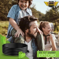 50 Amp RV Power Extension Cord With LED Power Indictor - 50 Amp Male To 50 Amp Female Standard Plug 15 Foot 17 50 Amp RV Power Extension Cord With LED Power Indictor - 50 Amp Male To 50 Amp Female Standard Plug 15 Foot -RV accessories leisure cords 50 amp rv power extension cord with led power indictor 50 amp male to 50 amp female standard plug 15 foot 14894.1656536515