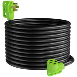 50 Amp RV Power Extension Cord With LED Power Indictor - 50 Amp Male To 50 Amp Female Standard Plug 50 Foot