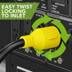 Gen RV 12" L14-30P 30Amp Locking 4-Prong Plug To Standard RV Receptacle Generator Adapter With Grip -RV accessories leisure cords gen rv 12 l14 30p 30amp locking 4 prong plug to standard rv receptacle generator adapter with grip 11874.1688366694