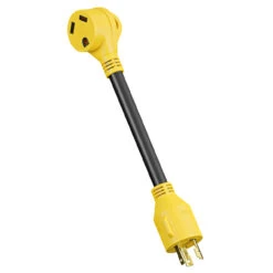 Gen RV 12" L5-30 AMP Locking 3-Prong Plug To Standard RV Receptacle Generator Adapter With Grip -RV accessories leisure cords gen rv 12 l5 30 amp locking 3 prong plug to standard rv receptacle generator adapter with grip 25950.1681446425