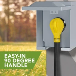 Gen RV 12" L5-30 AMP Locking 3-Prong Plug To Standard RV Receptacle Generator Adapter With Grip -RV accessories leisure cords gen rv 12 l5 30 amp locking 3 prong plug to standard rv receptacle generator adapter with grip 58975.1681446418