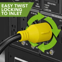 Gen RV 18" 30 AMP Locking 3 Or 4 Prong Plug To Standard RV TT-30R Receptacle Generator Adapter With Grip -RV accessories leisure cords gen rv 18 30 amp locking 3 or 4 prong plug to standard rv tt 30r receptacle generator adapter with grip 15268.1681446416