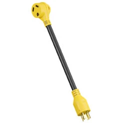 Gen RV 18" 30 AMP Locking 3 Or 4 Prong Plug To Standard RV TT-30R Receptacle Generator Adapter With Grip -RV accessories leisure cords gen rv 18 30 amp locking 3 or 4 prong plug to standard rv tt 30r receptacle generator adapter with grip 73325.1681446427