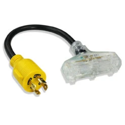 Gen RV 18" 30 AMP Locking Plug To 3x 5-15R Standard RV Receptacle Generator Adapter With Grip -RV accessories leisure cords gen rv 18 30 amp locking plug to 3x 5 15r standard rv receptacle generator adapter with grip 63716.1674613155