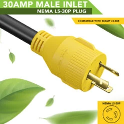 Gen RV 30 Amp Generator Cord, 3-Prong 10 Gauge Heavy Duty L5-30 Male Generator Power Cord Up To 3750W -RV accessories leisure cords gen rv 30 amp generator cord 3 prong 10 gauge heavy duty l5 30 male generator power cord up to 3750w 18892.1685771430