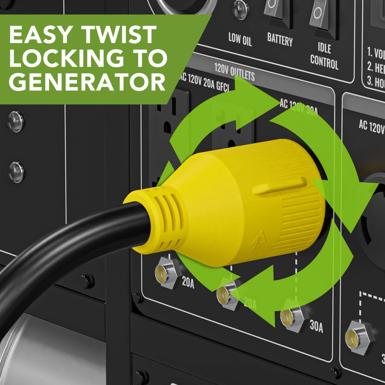 Gen RV 30 Amp Generator Cord, 4-Prong 10 Gauge Heavy Duty L14-30 Generator Power Cord Up To 7,500W 10 Gen RV 30 Amp Generator Cord, 4-Prong 10 Gauge Heavy Duty L14-30 Generator Power Cord Up To 7,500W - Image 8