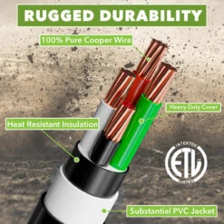 Gen RV 30 Amp Generator Cord, 4-Prong 10 Gauge Heavy Duty L14-30 Generator Power Cord Up To 7,500W 19 Gen RV 30 Amp Generator Cord, 4-Prong 10 Gauge Heavy Duty L14-30 Generator Power Cord Up To 7,500W -RV accessories leisure cords gen rv 30 amp generator cord 4 prong 10 gauge heavy duty l14 30 generator power cord up to 7500w 62848.1685771392