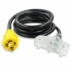 Gen RV 30 Amp To 15 Amp Tri-Outlet 4-Prong Generator Power Cord, 10 Gauge Heavy Duty L14-30 To 3X 5-15R 125/250V 7500W -RV accessories leisure cords gen rv 30 amp to 15 amp tri outlet 4 prong generator power cord 10 gauge heavy duty l14 30 to 3x 5 15r 125250v 7500w 55080.1642098604