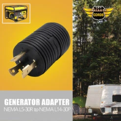 Generator Adapter 3 PRONG L5-30 Male To L14-30 Female -RV accessories leisure cords generator adapter 3 prong l5 30 male to l14 30 female 48544.1642095362