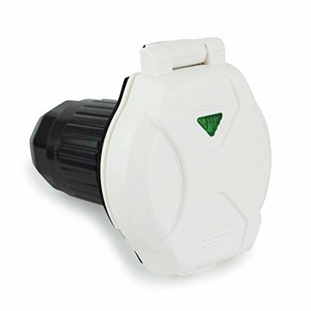 Leisure RV 125/250V 50 AMP Power Plug Twist Lock Inlet With 3 Stainless Steel Pins (White With LED) 3 Leisure RV 125/250V 50 AMP Power Plug Twist Lock Inlet With 3 Stainless Steel Pins (White With LED)