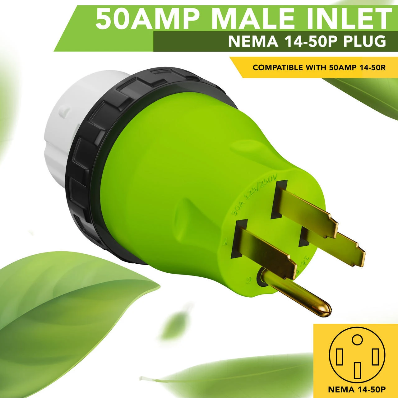 Locking Power Cord Adapter 50A Male To 50Amp Female Twist Power Cord Male To Female Camper Generator Cable Adapter Electrical Converter Plug 5 Locking Power Cord Adapter 50A Male To 50Amp Female Twist Power Cord Male To Female Camper Generator Cable Adapter Electrical Converter Plug - Image 3