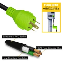 Nema L14-30P To 6-50R Generator Power Cord Welder Adapter 18 Inch 10 Nema L14-30P To 6-50R Generator Power Cord Welder Adapter 18 Inch -RV accessories leisure cords nema l14 30p to 6 50r generator power cord welder adapter 18 inch 34081.1644774276