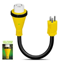 Power Cord Plug Adapter 15 Amp Male To 50 Amp Twist To Lock Female 12" RV Electrical Converter Cord Cable With LED Indicator Light 20 Power Cord Plug Adapter 15 Amp Male To 50 Amp Twist To Lock Female 12" RV Electrical Converter Cord Cable With LED Indicator Light -RV accessories leisure cords power cord plug adapter 15 amp male to 50 amp twist to lock female 12 rv electrical converter cord cable with led indicator light 89894.1683695292