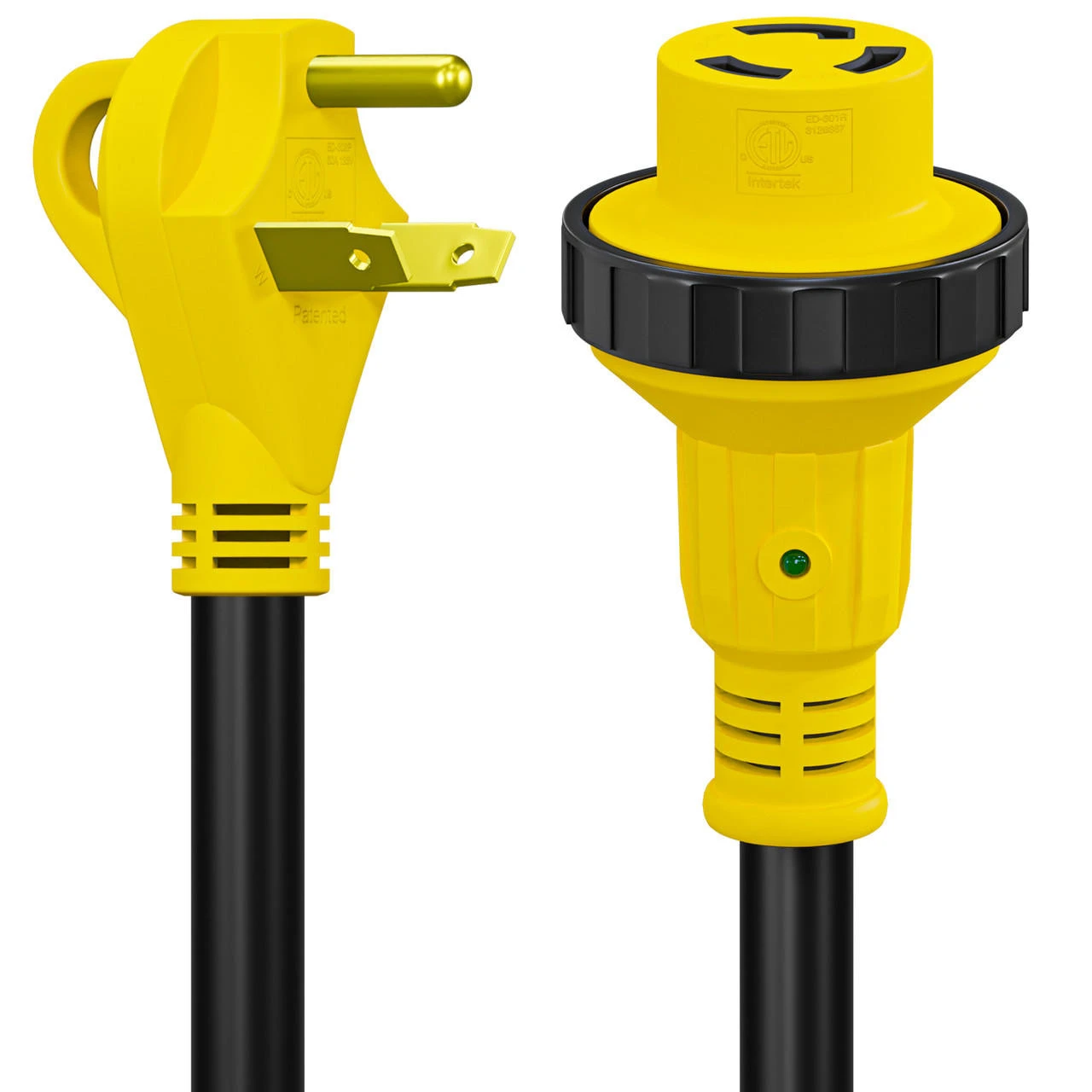 Power Cord Plug Adapter 30 Amp Male To 30 Amp Twist To Lock Female 12" RV Electrical Converter Cord Cable With LED Indicator Light 11 Power Cord Plug Adapter 30 Amp Male To 30 Amp Twist To Lock Female 12" RV Electrical Converter Cord Cable With LED Indicator Light - Image 9