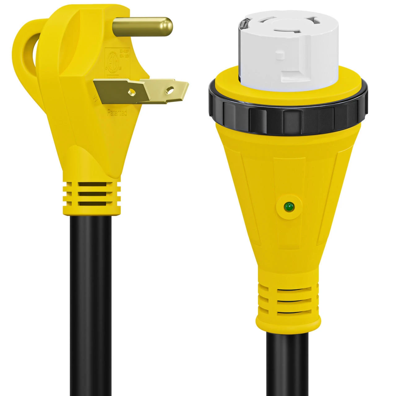 Power Cord Plug Adapter 30 Amp Male To 50 Amp Twist To Lock Female 12" RV Electrical Converter Cord Cable With LED Indicator Light 11 Power Cord Plug Adapter 30 Amp Male To 50 Amp Twist To Lock Female 12" RV Electrical Converter Cord Cable With LED Indicator Light - Image 9