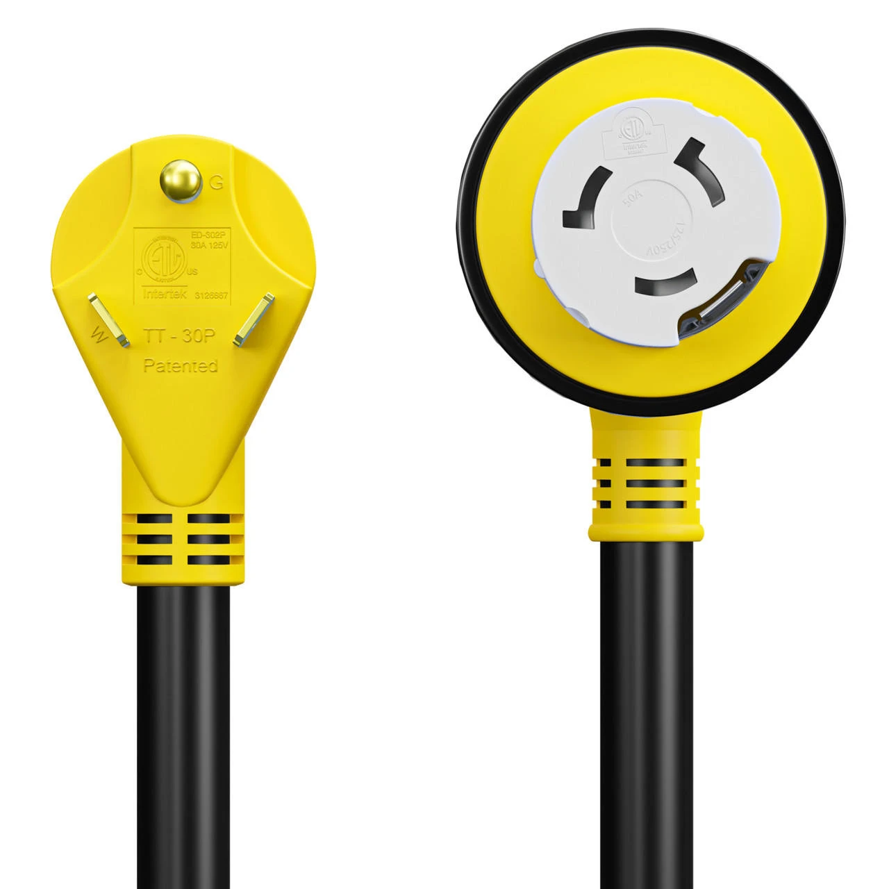 Power Cord Plug Adapter 30 Amp Male To 50 Amp Twist To Lock Female 12" RV Electrical Converter Cord Cable With LED Indicator Light 5 Power Cord Plug Adapter 30 Amp Male To 50 Amp Twist To Lock Female 12" RV Electrical Converter Cord Cable With LED Indicator Light - Image 3