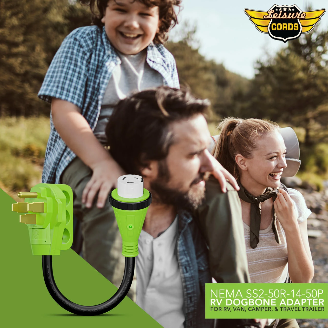 Power Cord Plug Adapter 50 Amp Male To 50 Amp Twist To Lock Female 12" RV Electrical Converter Cord Cable With LED Indicator Light 14 Power Cord Plug Adapter 50 Amp Male To 50 Amp Twist To Lock Female 12" RV Electrical Converter Cord Cable With LED Indicator Light - Image 12